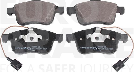 Eurobrake 5502221026 - Тормозные колодки, дисковые, комплект autospares.lv