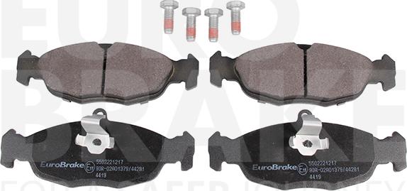 Eurobrake 5502221217 - Тормозные колодки, дисковые, комплект autospares.lv