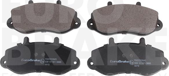 Eurobrake 5502223945 - Тормозные колодки, дисковые, комплект autospares.lv