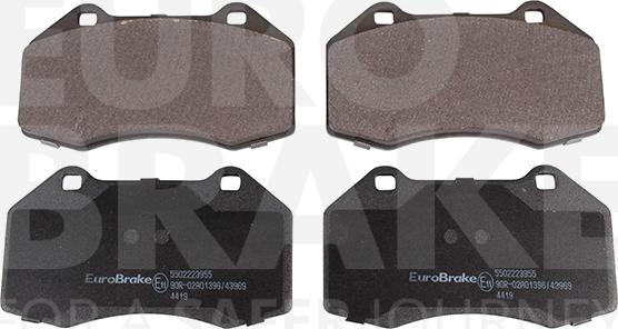 Eurobrake 5502223955 - Тормозные колодки, дисковые, комплект autospares.lv