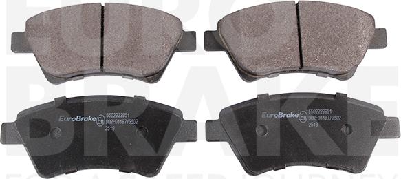 Eurobrake 5502223951 - Тормозные колодки, дисковые, комплект autospares.lv