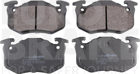 Eurobrake 5502223917 - Тормозные колодки, дисковые, комплект autospares.lv