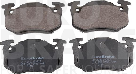 Eurobrake 5502223924 - Тормозные колодки, дисковые, комплект autospares.lv