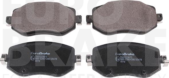 Eurobrake 5502223975 - Тормозные колодки, дисковые, комплект autospares.lv