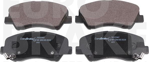 Eurobrake 5502223467 - Тормозные колодки, дисковые, комплект autospares.lv