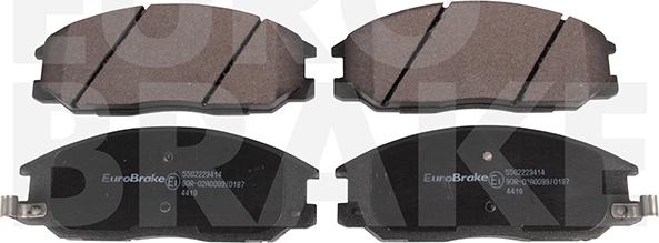 Eurobrake 5502223414 - Тормозные колодки, дисковые, комплект autospares.lv