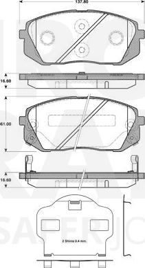 Eurobrake 5502223430 - Тормозные колодки, дисковые, комплект autospares.lv