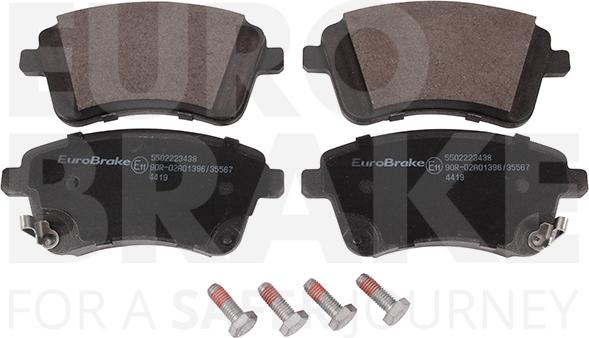 Eurobrake 5502223438 - Тормозные колодки, дисковые, комплект autospares.lv