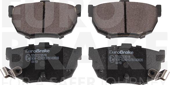 Eurobrake 5502223518 - Тормозные колодки, дисковые, комплект autospares.lv