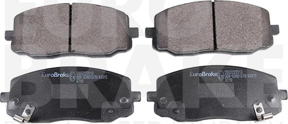 Eurobrake 5502223513 - Тормозные колодки, дисковые, комплект autospares.lv