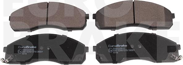 Eurobrake 5502223512 - Тормозные колодки, дисковые, комплект autospares.lv