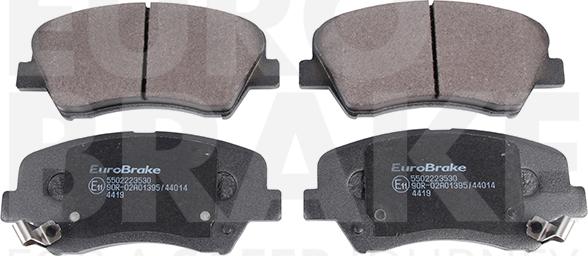 Eurobrake 5502223530 - Тормозные колодки, дисковые, комплект autospares.lv