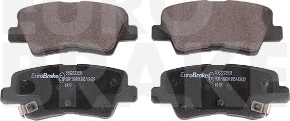 Eurobrake 5502223531 - Тормозные колодки, дисковые, комплект autospares.lv