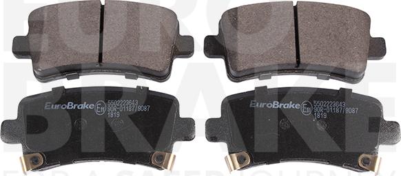 Eurobrake 5502223643 - Тормозные колодки, дисковые, комплект autospares.lv