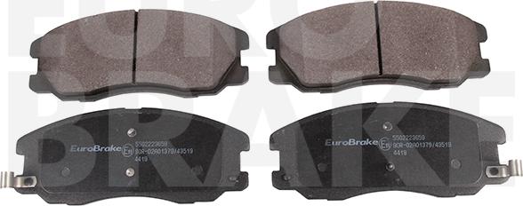 Eurobrake 5502223659 - Тормозные колодки, дисковые, комплект autospares.lv