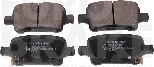 Eurobrake 5502223654 - Тормозные колодки, дисковые, комплект autospares.lv