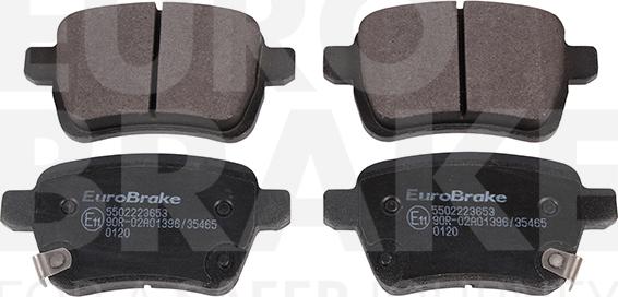 Eurobrake 5502223653 - Тормозные колодки, дисковые, комплект autospares.lv