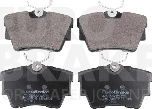 Eurobrake 5502223627 - Тормозные колодки, дисковые, комплект autospares.lv