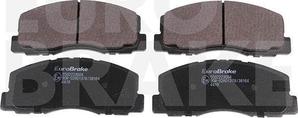 Eurobrake 5502223004 - Тормозные колодки, дисковые, комплект autospares.lv