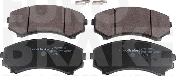 Eurobrake 5502223026 - Тормозные колодки, дисковые, комплект autospares.lv