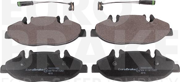 Eurobrake 5502223351 - Тормозные колодки, дисковые, комплект autospares.lv