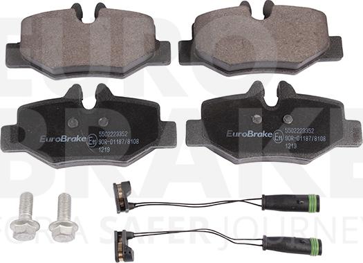 Eurobrake 5502223352 - Тормозные колодки, дисковые, комплект autospares.lv