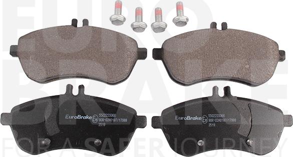 Eurobrake 5502223366 - Тормозные колодки, дисковые, комплект autospares.lv