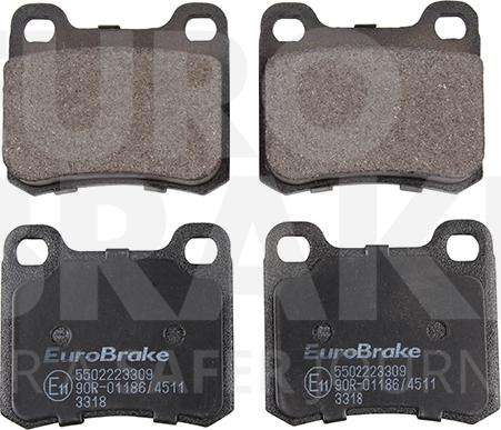 Eurobrake 5502223309 - Тормозные колодки, дисковые, комплект autospares.lv