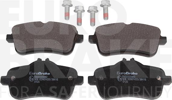 Eurobrake 5502223382 - Тормозные колодки, дисковые, комплект autospares.lv