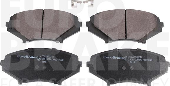 Eurobrake 5502223247 - Тормозные колодки, дисковые, комплект autospares.lv