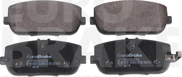 Eurobrake 5502223253 - Тормозные колодки, дисковые, комплект autospares.lv