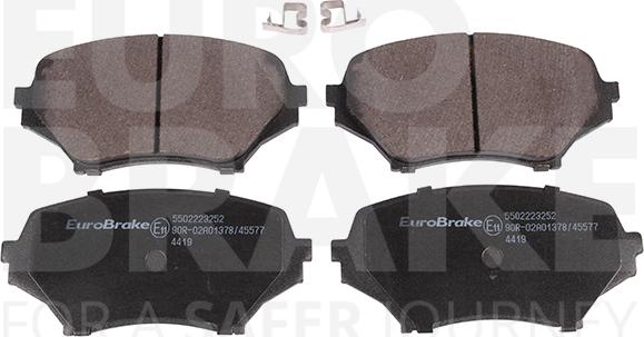 Eurobrake 5502223252 - Тормозные колодки, дисковые, комплект autospares.lv