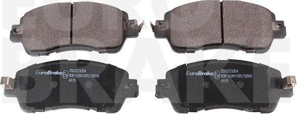 Eurobrake 5502223264 - Тормозные колодки, дисковые, комплект autospares.lv