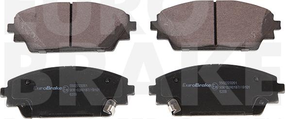 Eurobrake 5502223261 - Тормозные колодки, дисковые, комплект autospares.lv