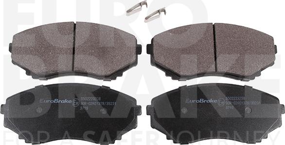 Eurobrake 5502223238 - Тормозные колодки, дисковые, комплект autospares.lv