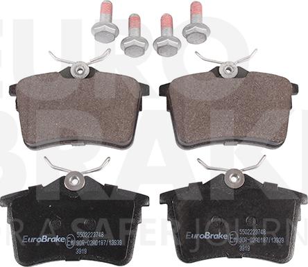 Eurobrake 5502223748 - Тормозные колодки, дисковые, комплект autospares.lv