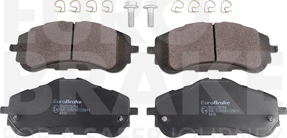 Eurobrake 5502223754 - Тормозные колодки, дисковые, комплект autospares.lv