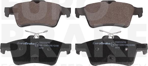 Eurobrake 5502223753 - Тормозные колодки, дисковые, комплект autospares.lv