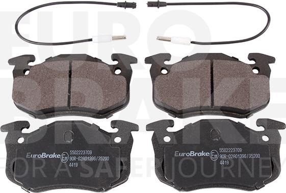 Eurobrake 5502223709 - Тормозные колодки, дисковые, комплект autospares.lv