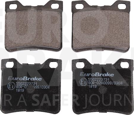 Eurobrake 5502223731 - Тормозные колодки, дисковые, комплект autospares.lv