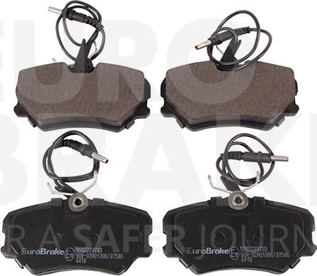 Eurobrake 5502223733 - Тормозные колодки, дисковые, комплект autospares.lv