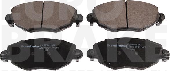 Eurobrake 5502222553 - Тормозные колодки, дисковые, комплект autospares.lv