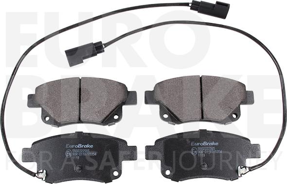 Eurobrake 5502222565 - Тормозные колодки, дисковые, комплект autospares.lv