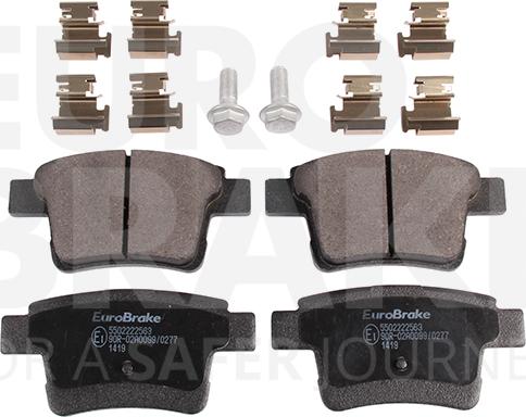 Eurobrake 5502222563 - Тормозные колодки, дисковые, комплект autospares.lv