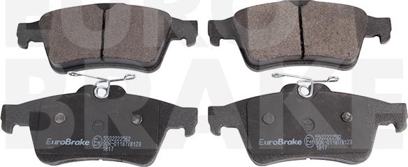 Eurobrake 5502222562 - Тормозные колодки, дисковые, комплект autospares.lv