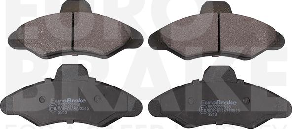 Eurobrake 5502222518 - Тормозные колодки, дисковые, комплект autospares.lv