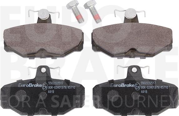 Eurobrake 5502222517 - Тормозные колодки, дисковые, комплект autospares.lv