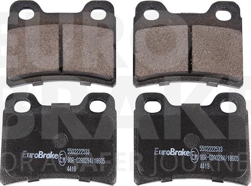 Eurobrake 5502222533 - Тормозные колодки, дисковые, комплект autospares.lv