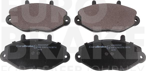 Eurobrake 5502222522 - Тормозные колодки, дисковые, комплект autospares.lv