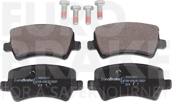 Eurobrake 5502222571 - Тормозные колодки, дисковые, комплект autospares.lv